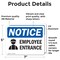 Signmission Employee Entrance Sign, Vinyl Decal, 7in W x 5in L, 2PK OS-2PACK-NS-D-57-L-11951 - alternate 4